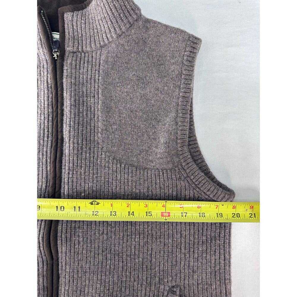 L.L. Bean Men’s sz M* (see desc.) Brown Merino Wool Zip Up Vest Pockets Classic - Picture 8 of 12